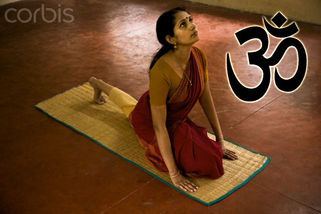 Indiana praticando Yoga - significado de om